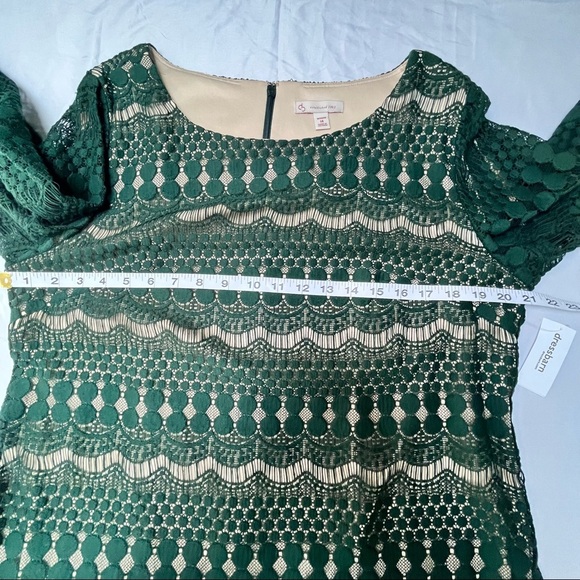 Dress Barn Green Lace Cocktail Dress Size 14W - Picture 12 of 13